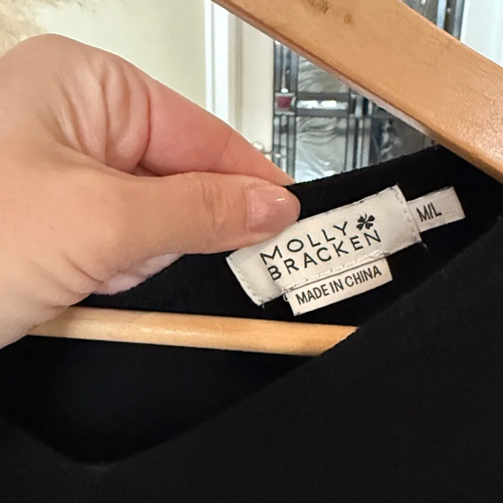 Molly Bracken Black V-Neck Blouse - Picture 2 of 3